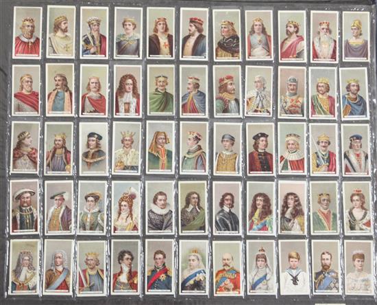 A folio album of cigarette cards on the theme of Kings, Queens and Beauties,